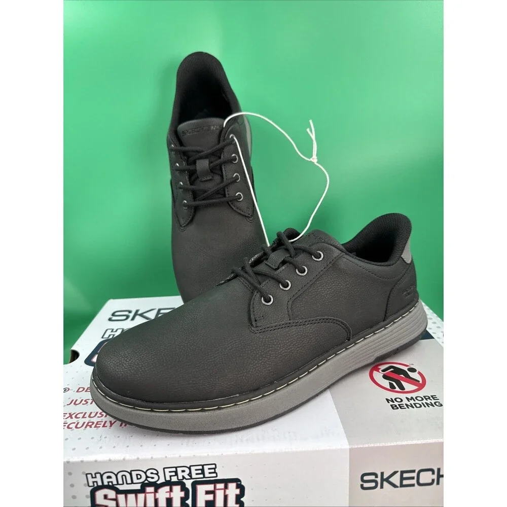 Skechers Hands Free Swift Fit Men’s 8.5 Black Waterproof Casual Lace Sneakers